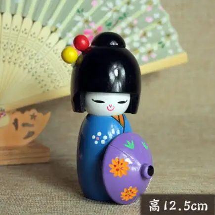 1 шт. новая милая японская кукла Kokeshi с зонтиком, деревянные куклы, размер 12,5 см