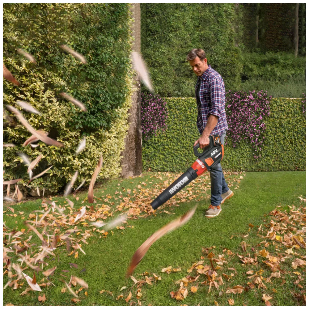Воздуходувка WORX WG584E аккумуляторная 40 В бесщеточная 2*2,0 Ач двойное ЗУ 2x2A