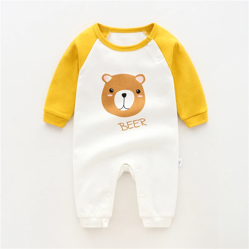 bear-B9 Комбинезоны для новорожденных; детские комбинезоны с длинными рукавами для маленьких мальчиков и девочек; хлопковый комбинезон для младенцев; Удобная верхняя одежда для альпинизма для малышей - Цвет: bear-B9