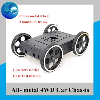 

C3 4WD Smart Robot Car with High Hardess of Steel, 4pcs DC 12V Motor, 95mm Steel Wheel, High Loading Capacity DIY RC Toy