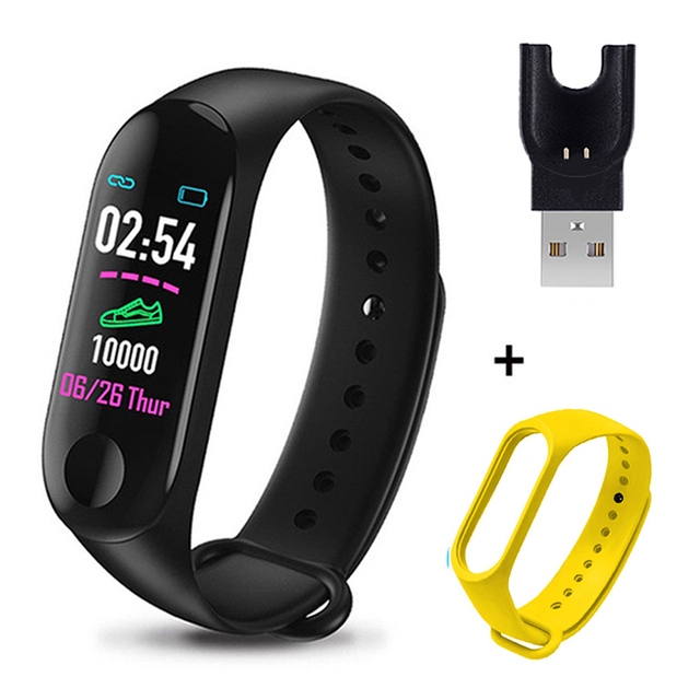 Plus Bluetooth-compatible Smart Watch Heart Rate Blood Pressure Health Wristband IP65 Waterproof Fitness Tracker Watch M3