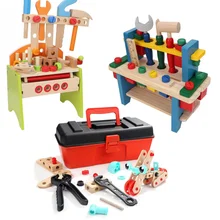 3 типа Деревянный инструмент Монтессори, игрушки для детей, инструменты для ремонта, отвертка, стол для раннего обучения, сборная игрушка для мальчиков дошкольного возраста