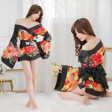 Новое японское кимоно кардиган с расклешенными рукавами юката игра униформа сексуальное соблазнительное нижнее белье-кимоно femme секс косплей