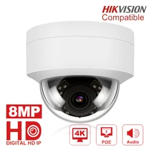 4K POE IP камера наружная/Внутренняя 8MP купольная камера видеонаблюдения s аудио ночное видение IP66 Всепогодный