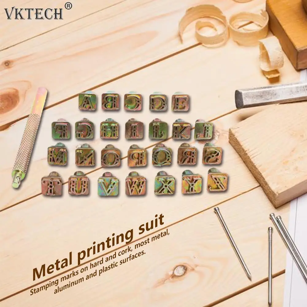26 Stamps Zinc Alloy Letters Stamping Symbol Set Leather Marking Tools Metal Leather Punching Tools DIY Craft Number Letter Stamp Set Leather Craft Stamps Leather Letter Punch Alphabet Number Stamp Set Metal Stamping Marker