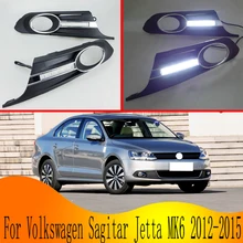 2 шт. для Volkswagen Sagitar Jetta MK6 2012- 6000K белый светильник Светодиодный дневной ходовой светильник DRL Автомобильная противотуманная фара
