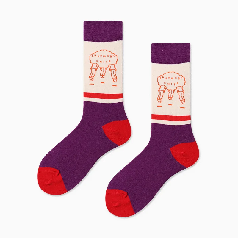 Happy Socks, модные креативные носки унисекс, тренд, мультяшный принт, хлопковые, индивидуальные, повседневные, дышащие, удобные, милые носки - Цвет: 13