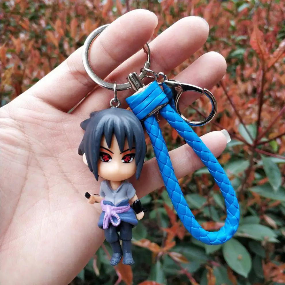 Akatsuki Itachi Keychain Anime Accessories Narutos Figure Phone Chain Work Id Card Bag Lanyard Cartoon Doll Women Jewelry Gift