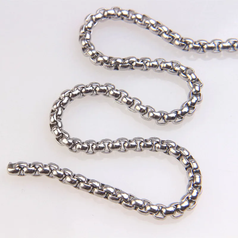 2mm/3mm 3M Stainless Steel Box Chain Square Rolo Cable Wheat Chain For Diy Necklace Braclet Jewelry Making