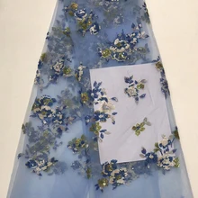 GLace 1Y/лот африканская кружевная вышивка блестящая сетка швейная ткань с блестками для платья юбки свадебные украшения TX1484