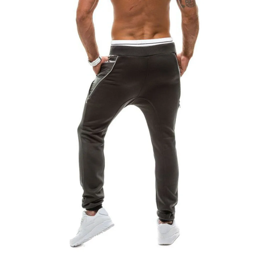 Vogue Jogger брюки мужские повседневные однотонные Свободные Лоскутные цветные спортивные брюки Pantalones Hombre мужские беговые брюки