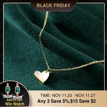 

Heart shape Pendants 925 Silver Necklace Choker Kolye Vintage Best Friend Bijoux Femme Collier bohemian Necklace Women Jewelry