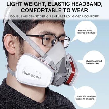 

Industrial Half Face Painting Spraying Respirator Gas Mask Suit Safety Dust Mask Dust Proof Safety Work Filter Dust Mask