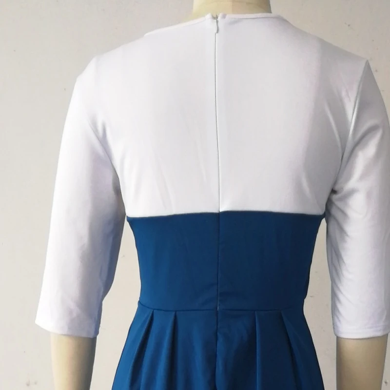 5XL размера плюс винтажное платье с коротким рукавом женские платья а-силуэта с пуговицей Высокая талия o-образным вырезом лоскутное Повседневное платье элегантное женское