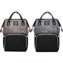 Baby Changing Diaper Bag Nappy Organizer Large Capacity Travel Outdoor Leopard Mommy Bag Baby Backpack Lequeen Mom Maternity Bag