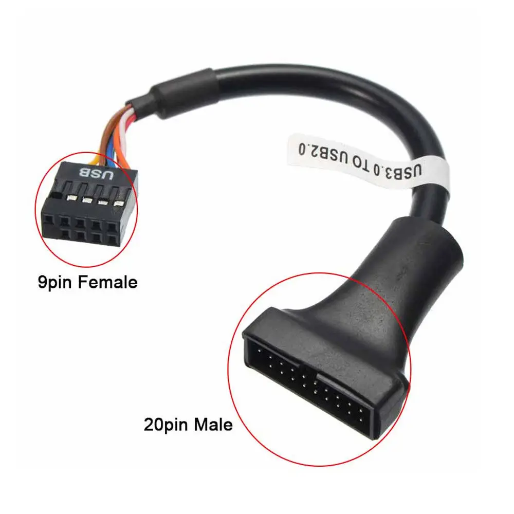 USB 3,0 20 контактный разъем для материнская плата USB 2,0 9-контактный Женский конвертер адаптер CableLightweight и портативная конструкция