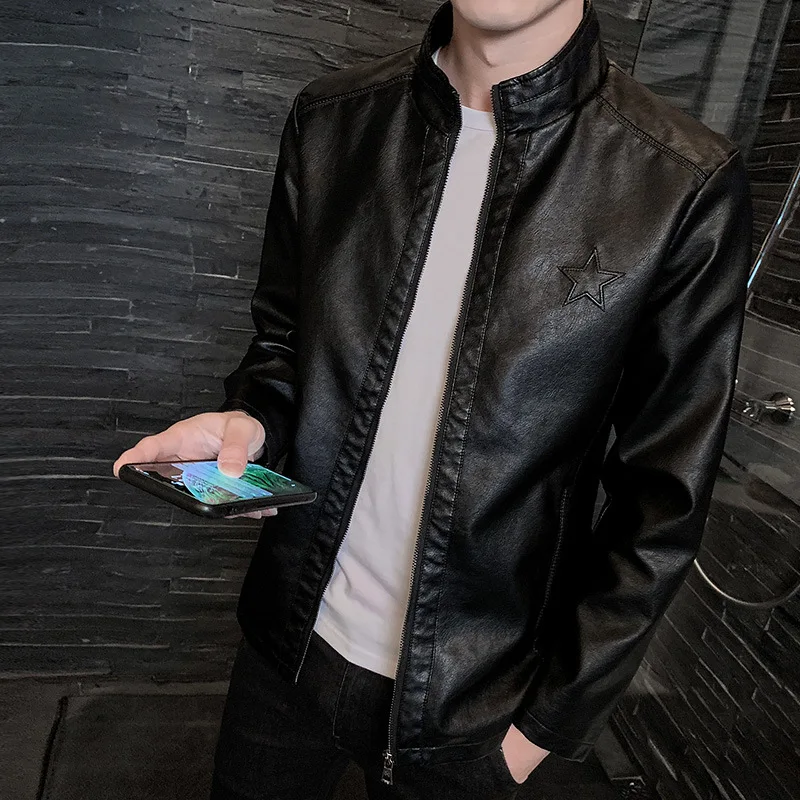 

MEN'S Leather Jacket Men's 2020 Autumn New Style Men'S Wear Handsome Slim Fit Trend Korean-style Autumn Biker Leather Jacket