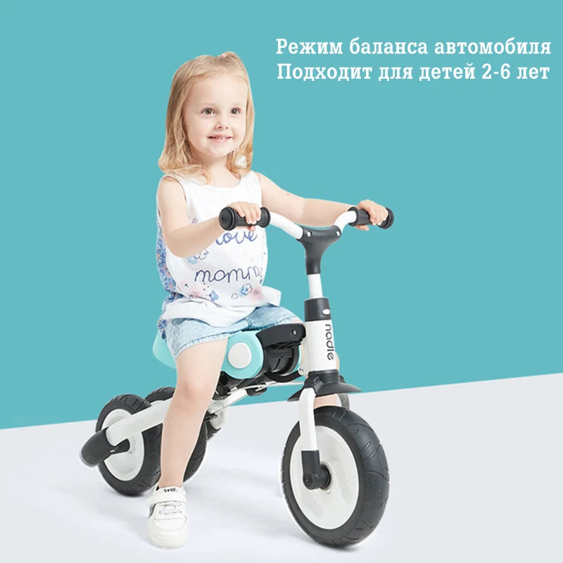 Nadle Children's Tricycle Foldable Bicycle Ride Slide 3 in 1 2-3-6 Years old. Baby Balance Bike Trolley