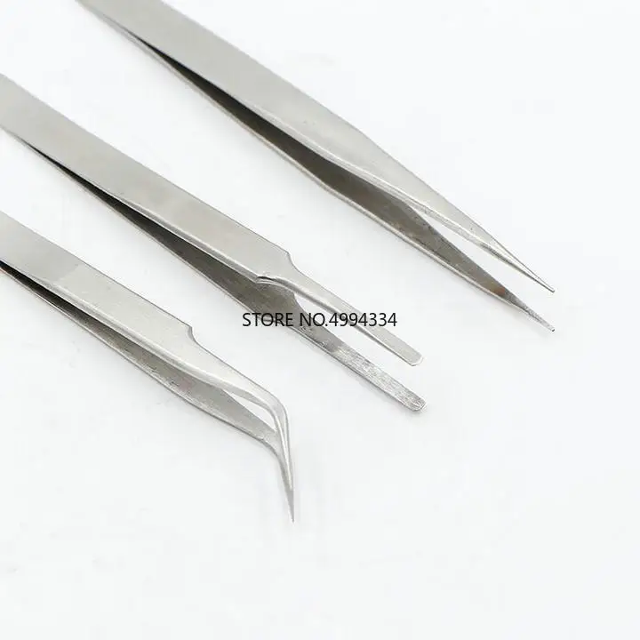 3pcs/set Thicken Stainless Steel medical Tweezers for Laboratory/repair tool etc