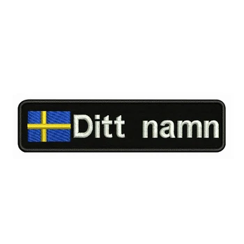 

Sweden Flag Embroidery Custom Name Text Patch Stripes badge Iron On Or Sew On Or Velcro Backing Patches For Clothes Backpack Hat