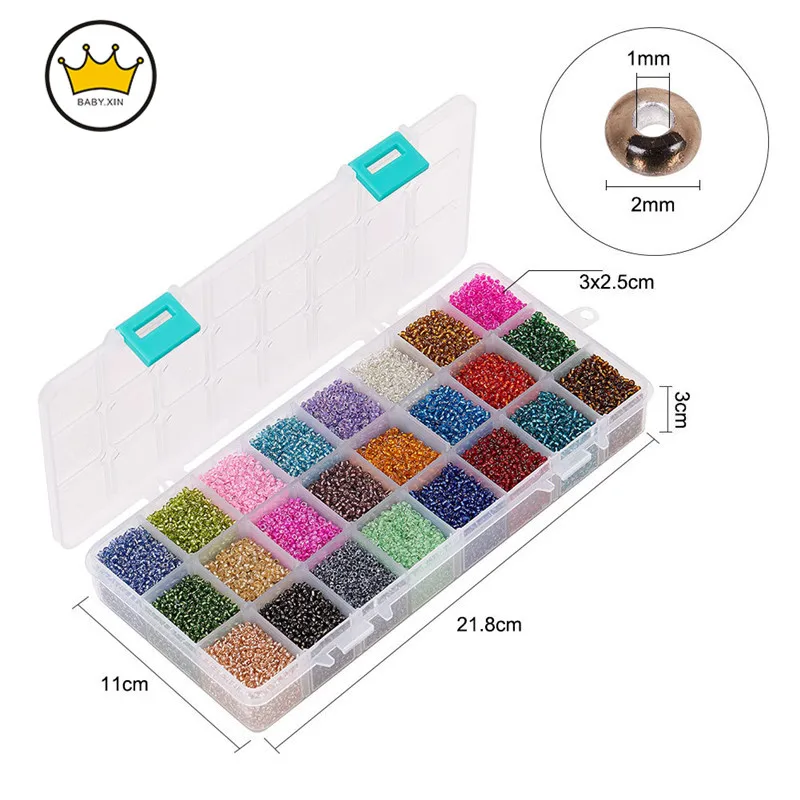 

2mm Glass Seedbeads Charm Small Jewelry Crystal Beads DIY For Bracelet Necklace Jwewlry Making 24Colors