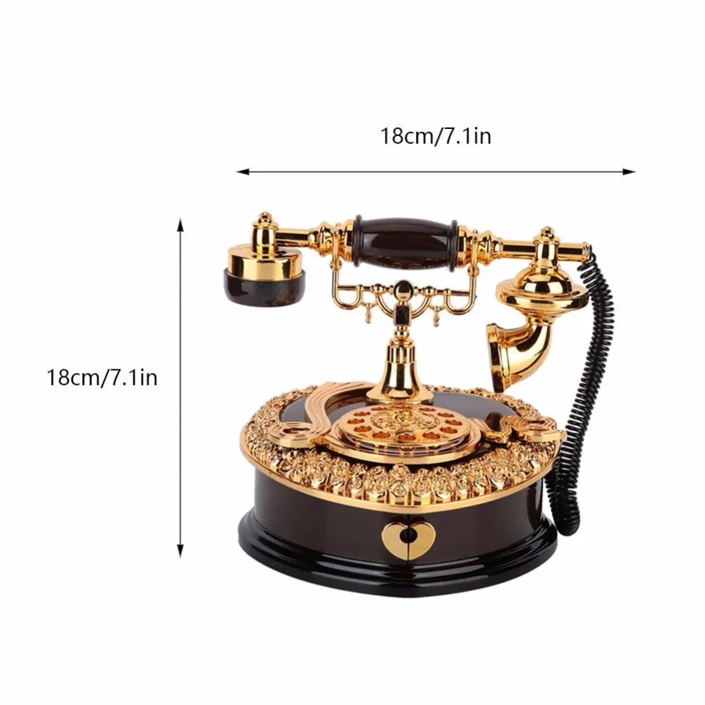 Lover Свадебная отделка дома, мелодия коробка классический красный телефон фигурка настольные украшения коробка Роскошный подарок высокое качество музыкальная шкатулка