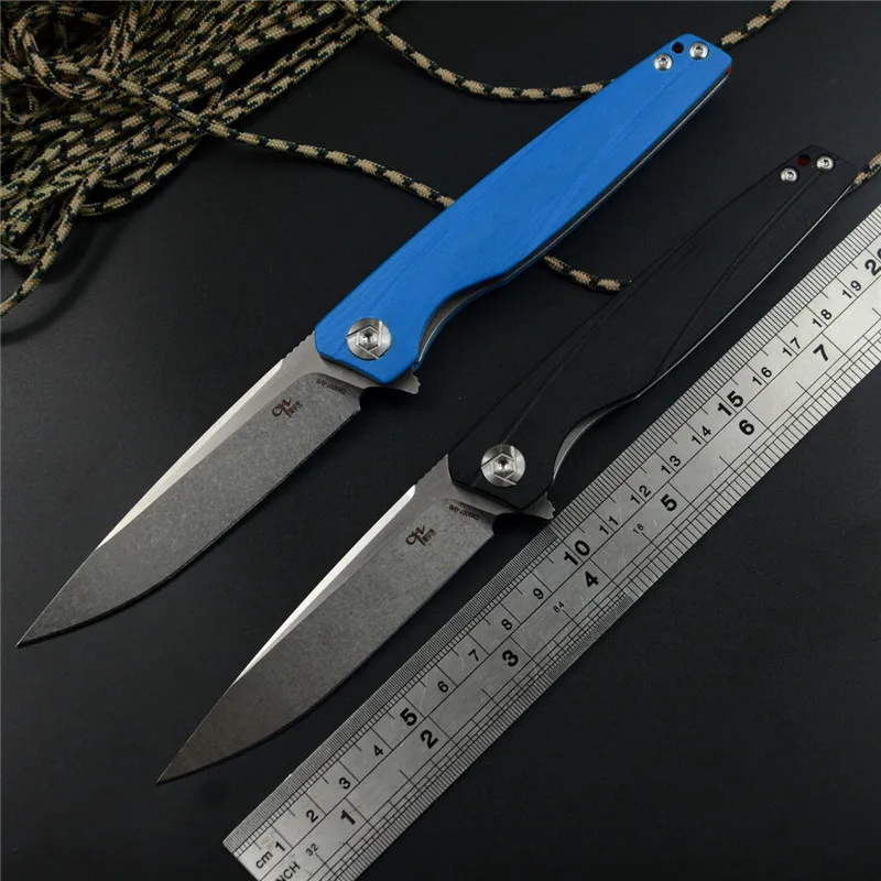 

New CH Pocket Knife CH3007 G10 Handle Flipper Opening Ball Bearing Folding D2 Blade Stonewashed for Camping Hunting Outdoor EDC