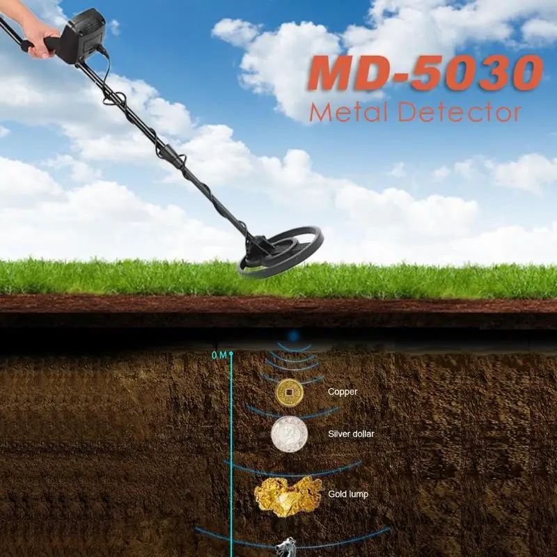 MD5030 металлодетектор Высокая чувствительность Gold Hunter Finder w/светодиодный фонарик