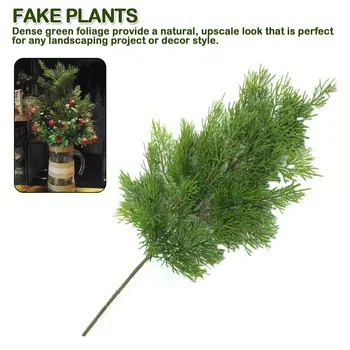 

Christmas Wedding Home Office Decoration Artificial Green Cypress Tree Leaf Pine Needle Leaves Branch Fake Leaves