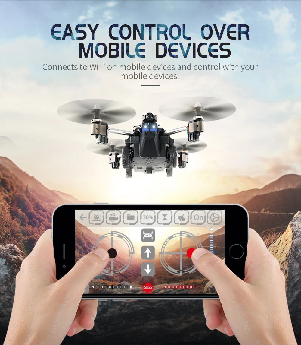JJR/C JJRC H40WH wifi FPV с камерой 720P HD, режим высоты, воздух, земля, Радиоуправляемый квадрокоптер, автомобильный Дрон, вертолет, игрушки RTF VS H37 H36