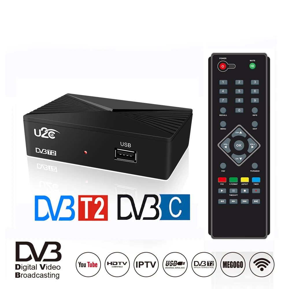 Цифровой ТВ-тюнер DVB T2 Vga TDT DVB-T2 ТВ-рецептор Wifi ресивер DVBT2 DVB-C телеприставка DVB-T H.264 AC3 Dolby Youtube Full HD