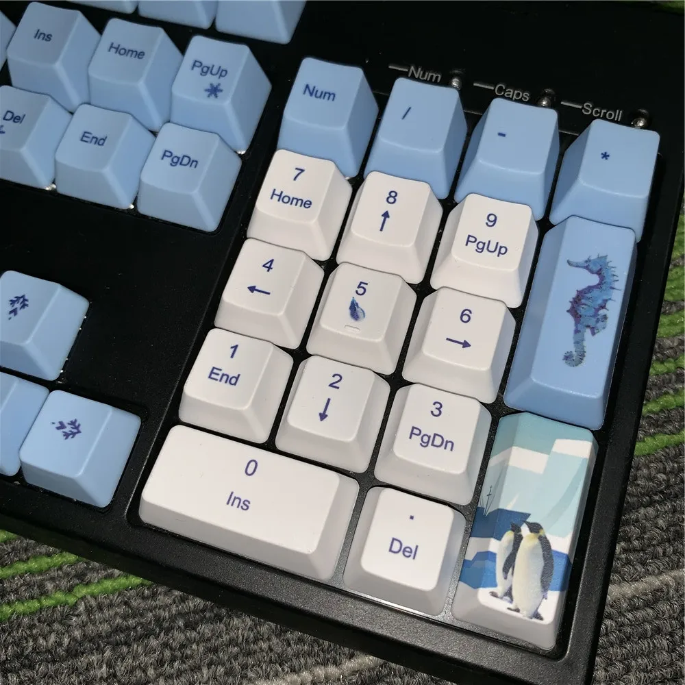  Antarctic Penguin OEM PBT Keycaps Full Set Mechanical Keyboard Keycaps PBT Dye-Sublimation Keycap