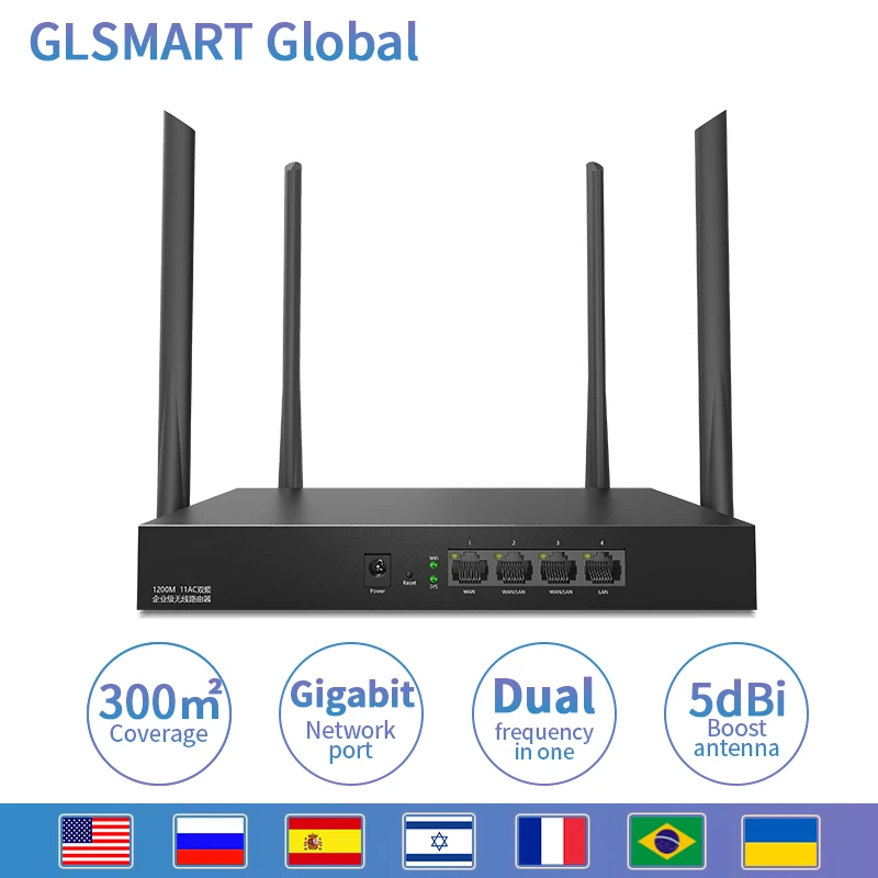 Беспроводной Wi-Fi роутер AC1200M GLW15E с антенной высоким коэффициентом усиления 2 4/5 0