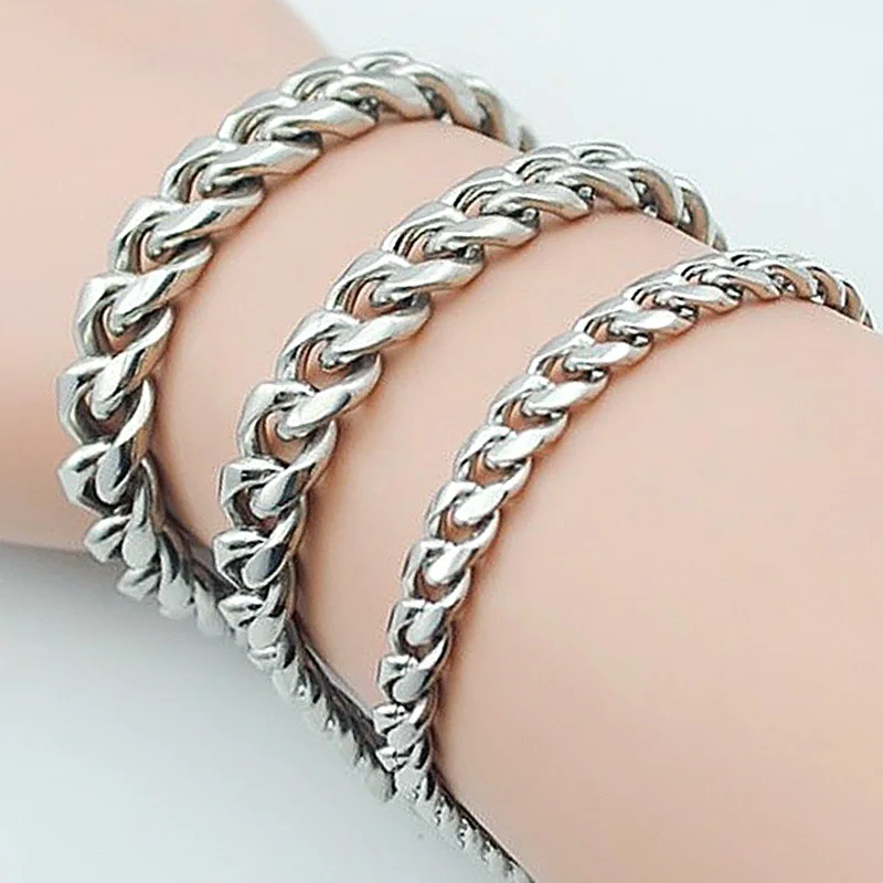 Браслеты из нержавеющей стали stssl Мужская цепь кубинской цепи на руку браслеты