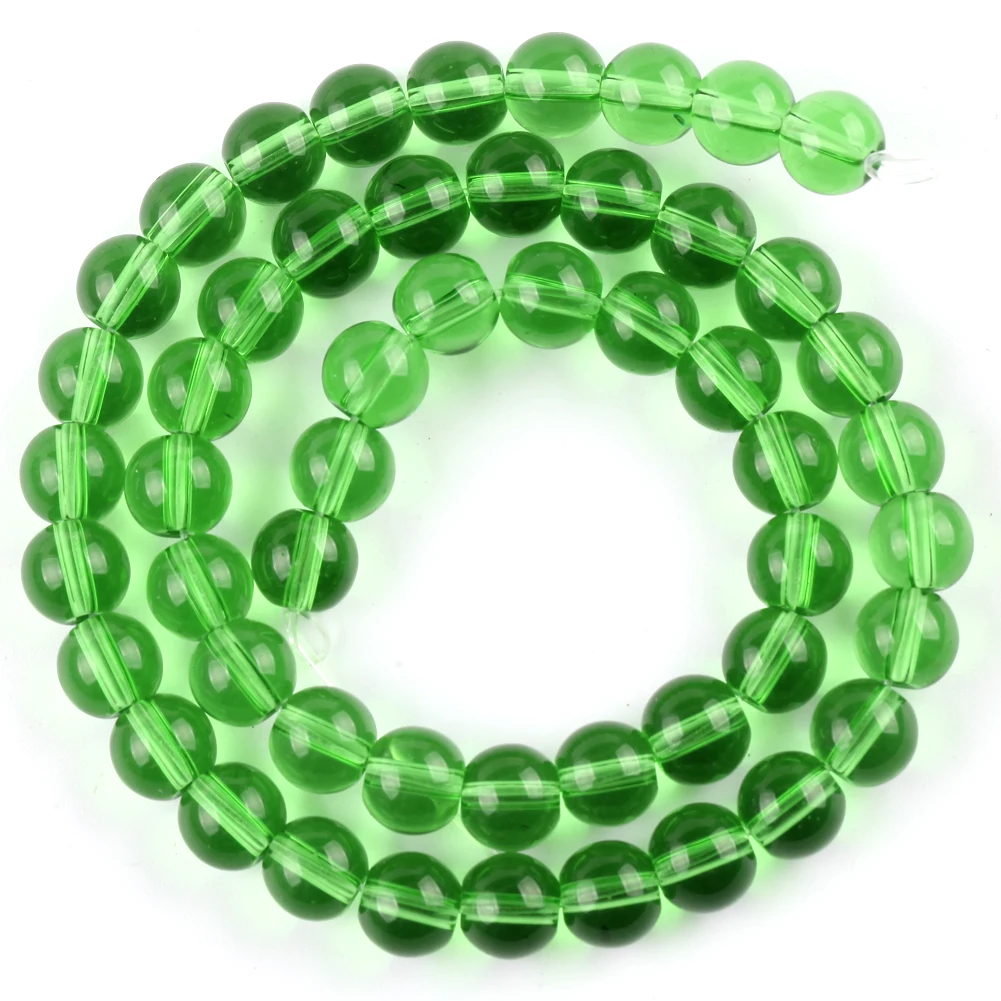 WENSIDUO 300-Piece Glass Bead Kit – 10mm Green Crystal Beads For Bracelet Making & DIY Jewelry