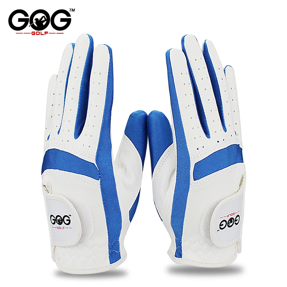 1pair left and right hand Golf Gloves children Boys grils fabric 2 colors white pink blue soft and breathable sports glove new 5