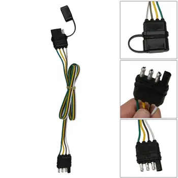 

1pcs American 4 Flat 32" Trailer Connect Trailer Plug 6/12/24V 4 Pin Flat Trailer Connector Waterproof