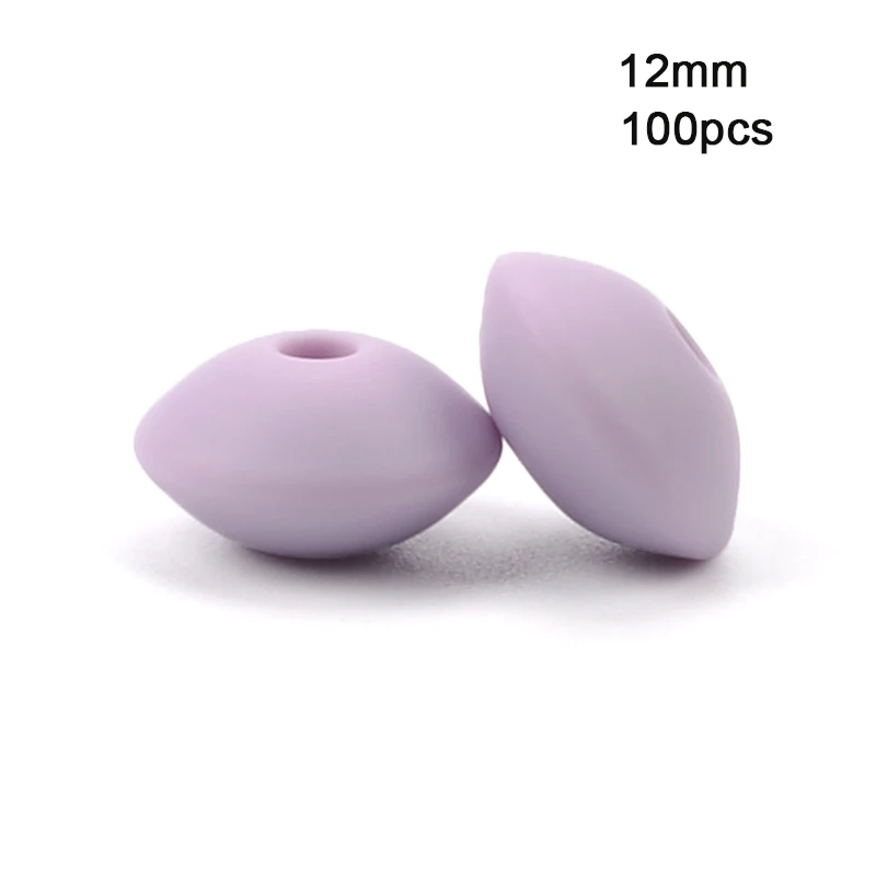 lavender fog LOFCA, 12 мм, 100 шт./лот, силиконовая чечевица, круглые бусины, Прорезыватель для зубов, детский прорезыватель, жевательный, BPA бесплатно, сделай сам, цепочка для соски, пищевой силикон - Цвет: lavender fog