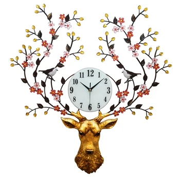 

Deer Head Clock Wall Clock Living Room Modern Creative Clock Home Mute Hanging Table Nordic Atmosphere Decorative Clock