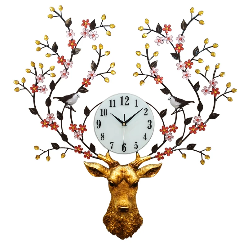 #^Special Price Deer Head Clock Wall Clock Living Room Modern Creative Clock Home Mute Hanging Table Nordic Atmosphere Decorative Clock #^Special Price Deer Head Clock Wall Clock Living Room Modern Creative Clock Home Mute Hanging Table Nordic Atmosphere Decorative Clock