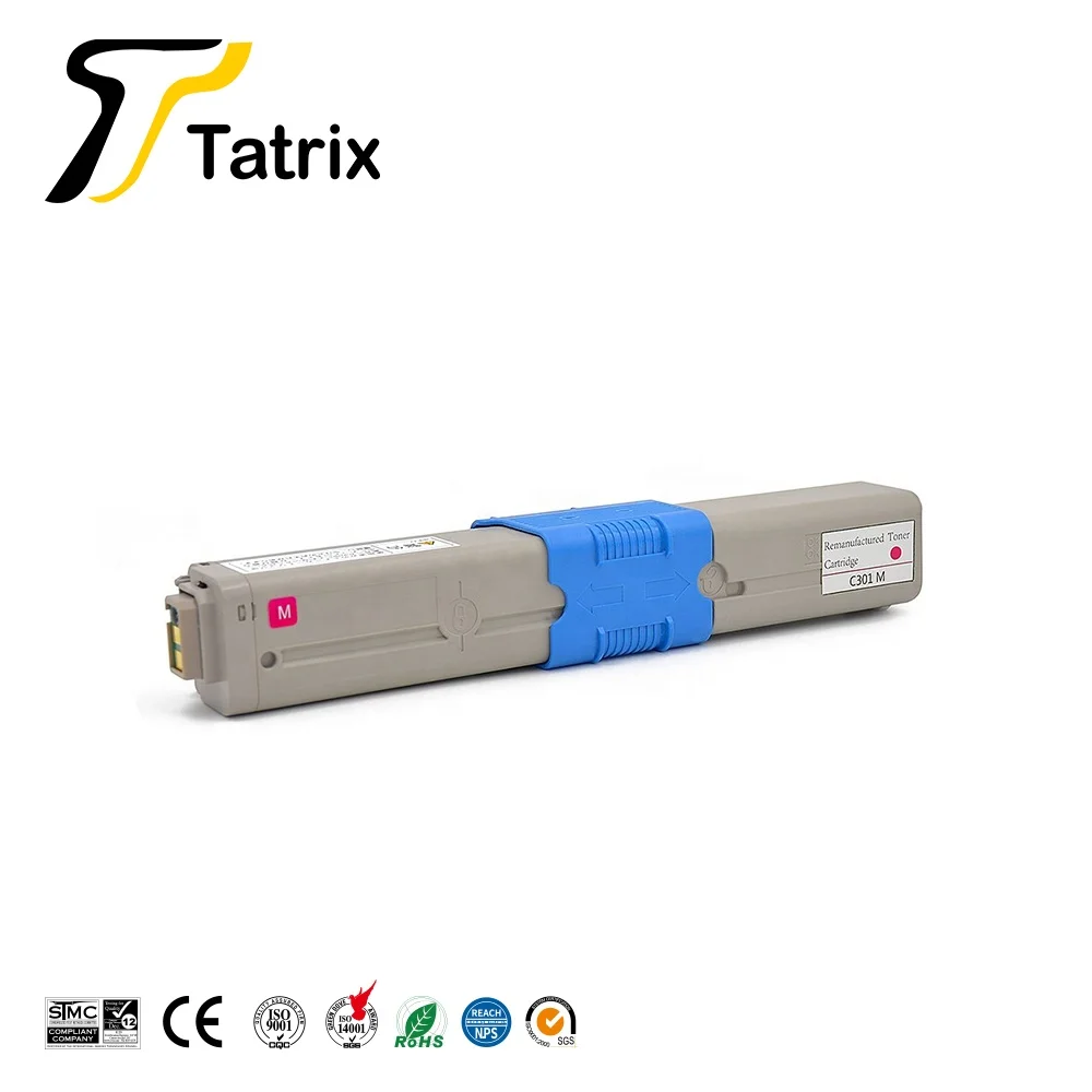 Tatrix Восстановленный тонер-картридж C301 C321 44973535 для OKI C301/C321/MC332/MC342