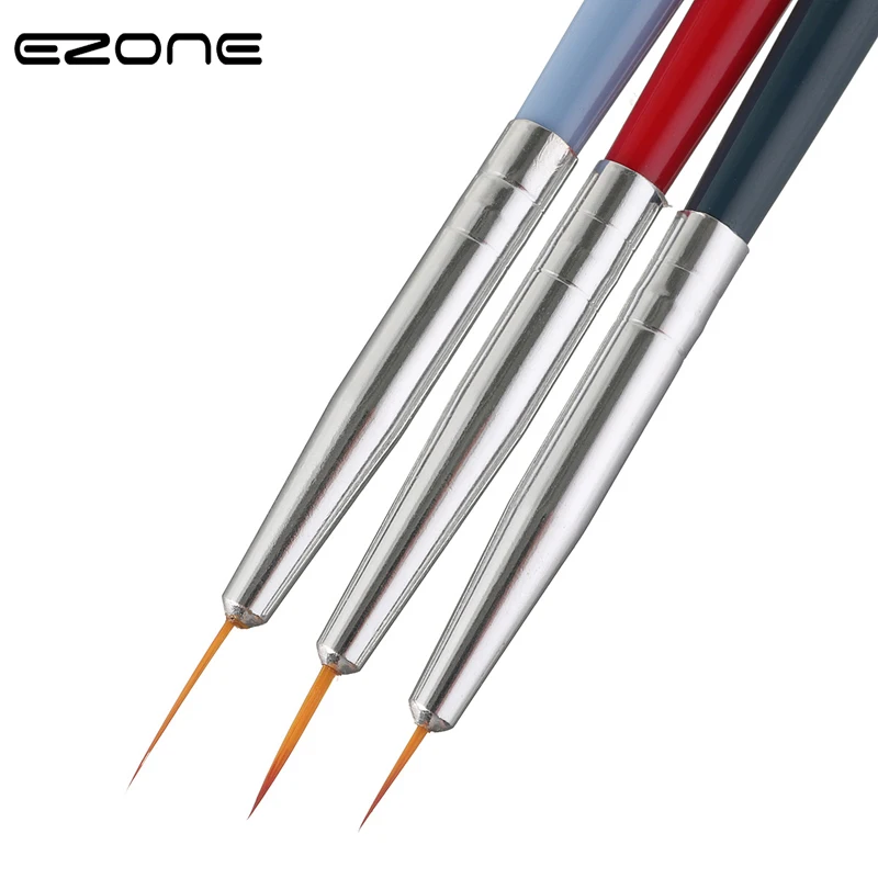 EZONE 3 uds cepillo de pintura pincel de punta fina de diferente tamaño de línea de arte pluma de dibujo pintura óleo acuarela de la Oficina de la Escuela de