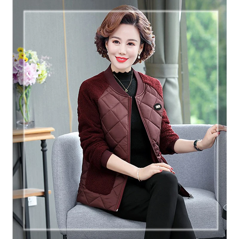 

Mother's Wear 5XL Thick Coat 2023 New Middle-Aged And Elderly Fall/Winter Women's Short Thin Light Cotton Coat L7