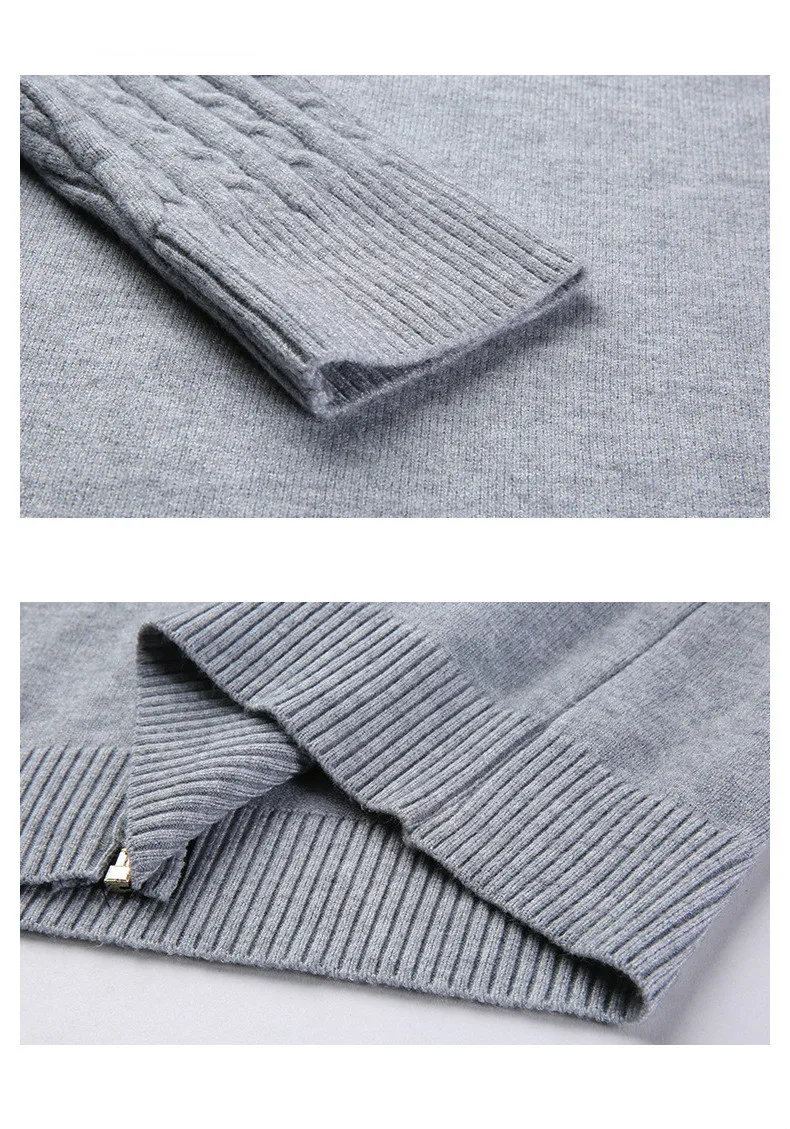 Spring Men's Sweater Cardigan Solid Long Sleeve Knitted Coat Full Zipper Casual Wool Sweater Tide Slim Male Autumn Clothing
