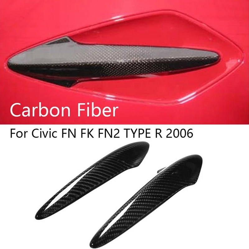 Carbon Fiber Car Door Handle Cover Trim for Honda Civic FN FK FN2 TYPE