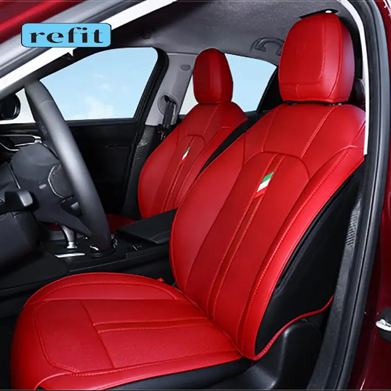 

Leather car seat cushion protective cover decorative protective pad For Alfa Romeo Giulia Interior Accessories