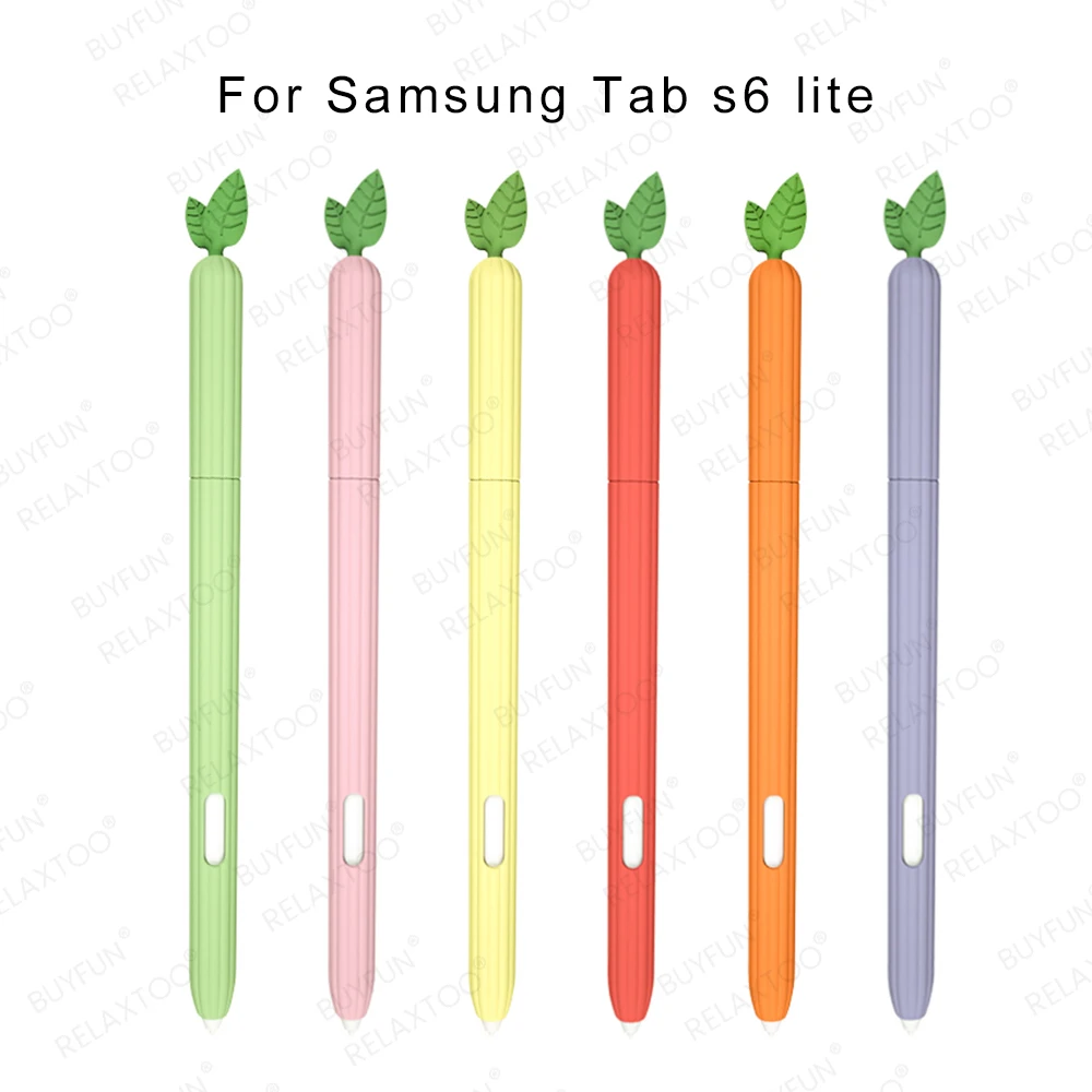 s6lite cute fruit silicone pencil case on for samsung galaxy tab s6 lite s7 s pen spen protective cover tablet touch pen sleeve designer phone pouch