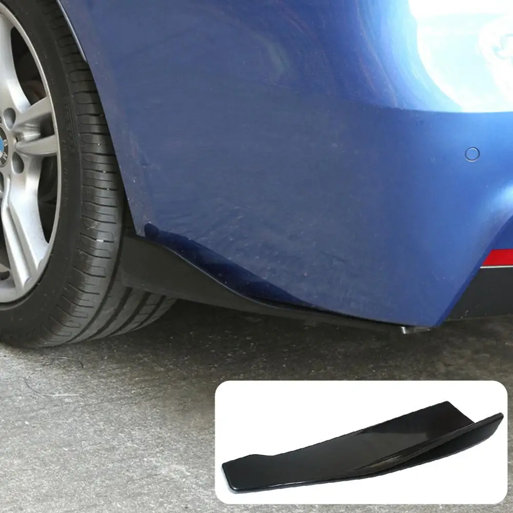 

2PCS 48cm car universal rear bumper spoiler duckbill diffuser car side fin scratch protector black rear lip wrap angle separator