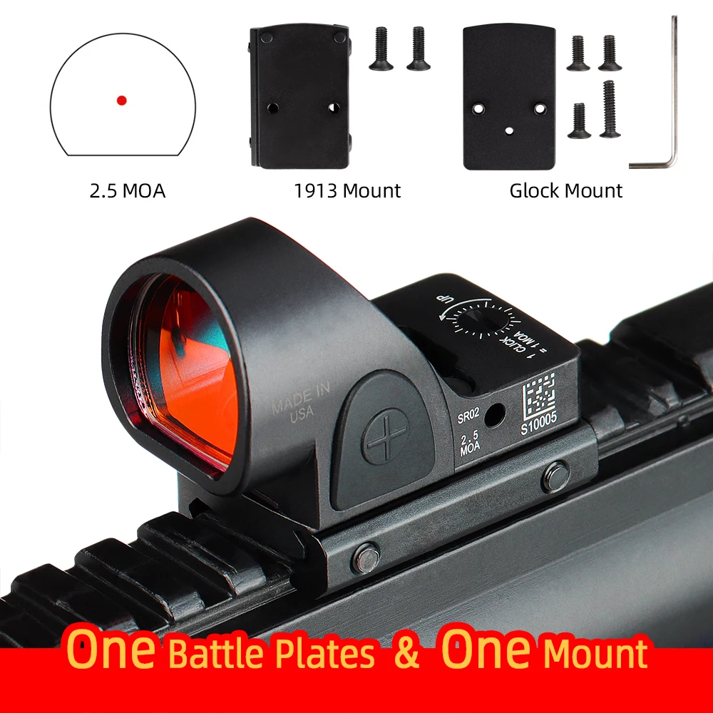 Mini Rmr Sro Red Dot Scope Sight 2.5 Moa Sight Airsoft Caccia Reflex Sight Con Universale Glock Mount Collimator Glock Gs2-0130