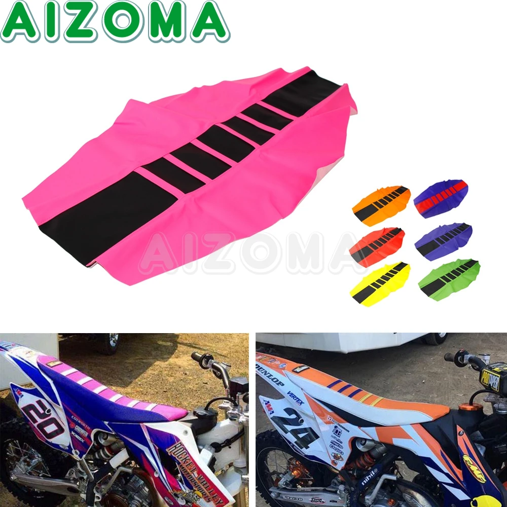 Funda de asiento antideslizante para motocicleta, Protector de cojín para asiento de moto de cross, color rosa, para Honda, Kawasaki, Suzuki, Yamaha|Cubiertas y molduras ornamentales| - AliExpress